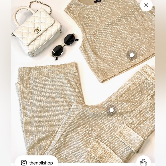 Noli Sequin Cropped Top NWT - Picture 4 of 6